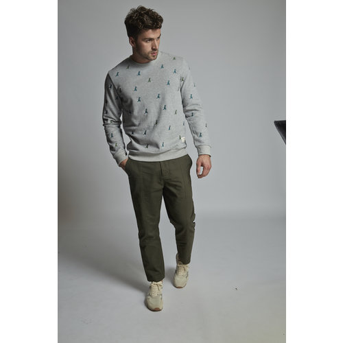 HYMN London 'REX 2' T-Rex Embroidered Grey Sweatshirt HYMN London 'REX 2' T-Rex Embroidered Grey Sweatshirt
