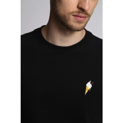 HYMN London 'NINETY-NINE' Embroidered Ice Cream T-Shirt - Black HYMN London 'NINETY-NINE' Embroidered Ice Cream T-Shirt - Black