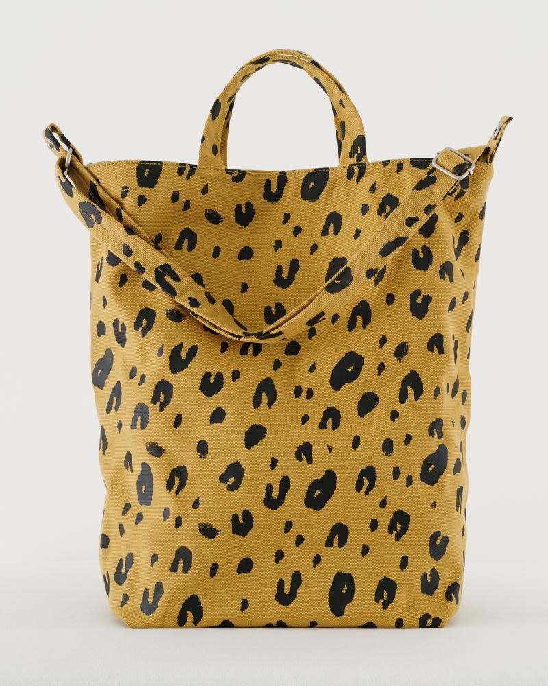 leopard canvas tote bag