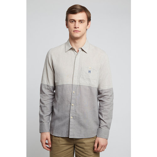HYMN London 'DIVIDE' Split Striped Shirt - Grey HYMN London 'DIVIDE' Split Striped Shirt - Grey
