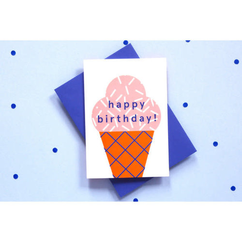 Ola OLA jr Birthday Ice Cream Greeting Card Ola OLA jr Birthday Ice Cream Greeting Card