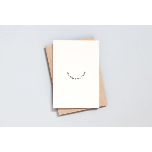 Ola Foil Blocked Card Minimal Collection - You Make Me Smile Print in Natural/Black Ola Foil Blocked Card Minimal Collection - You Make Me Smile Print in Natural/Black