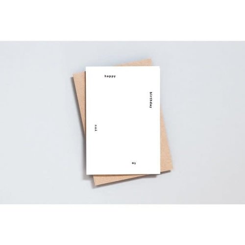 Ola Foil Blocked Cards: Happy Birthday To You Print in Natural/Black Ola Foil Blocked Cards: Happy Birthday To You Print in Natural/Black
