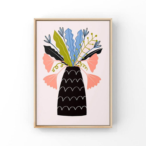 Melissa Doone Leaves in Patterned Vase A4 Print Melissa Doone Leaves in Patterned Vase A4 Print