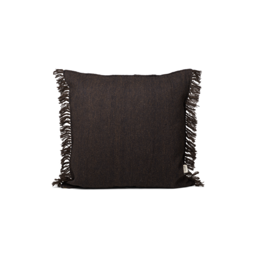 ferm LIVING Kelim Fringe Cushion - Small - Dark Melange ferm LIVING Kelim Fringe Cushion - Small - Dark Melange