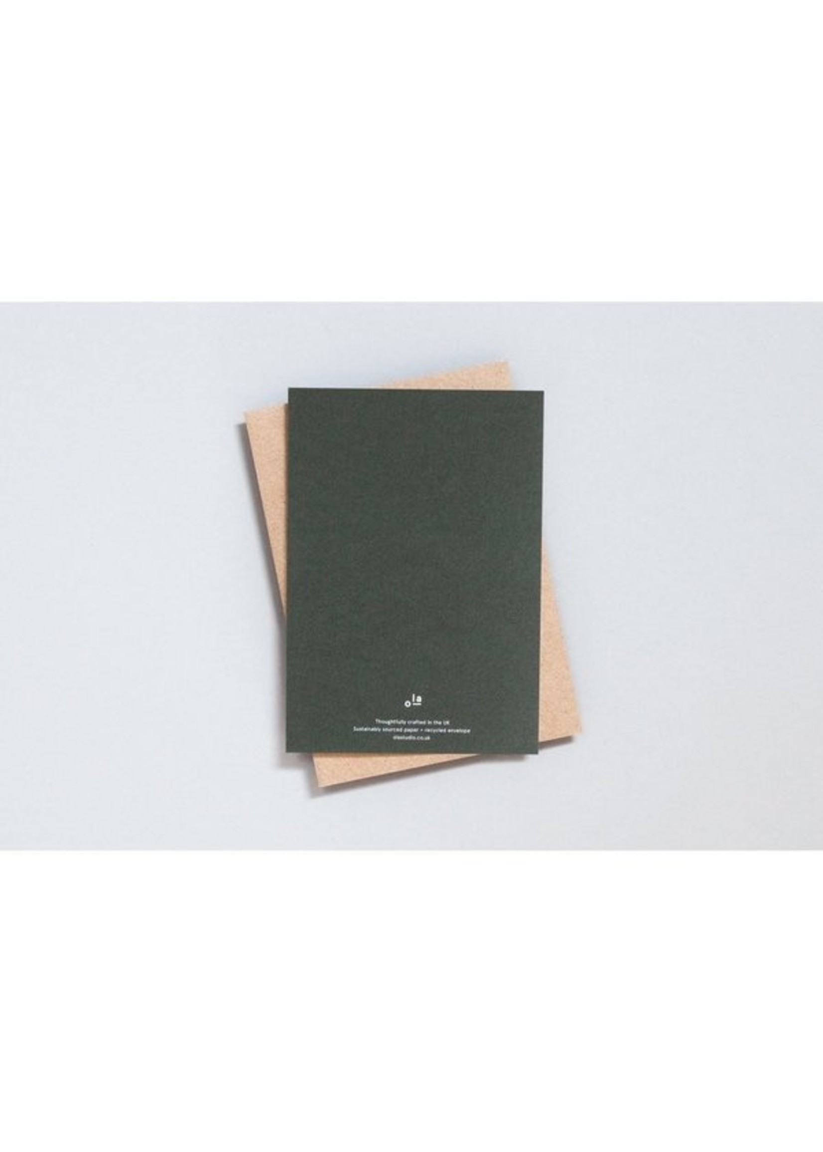 Ola Ola Foil Blocked Cards: Present Print in Green/Brass