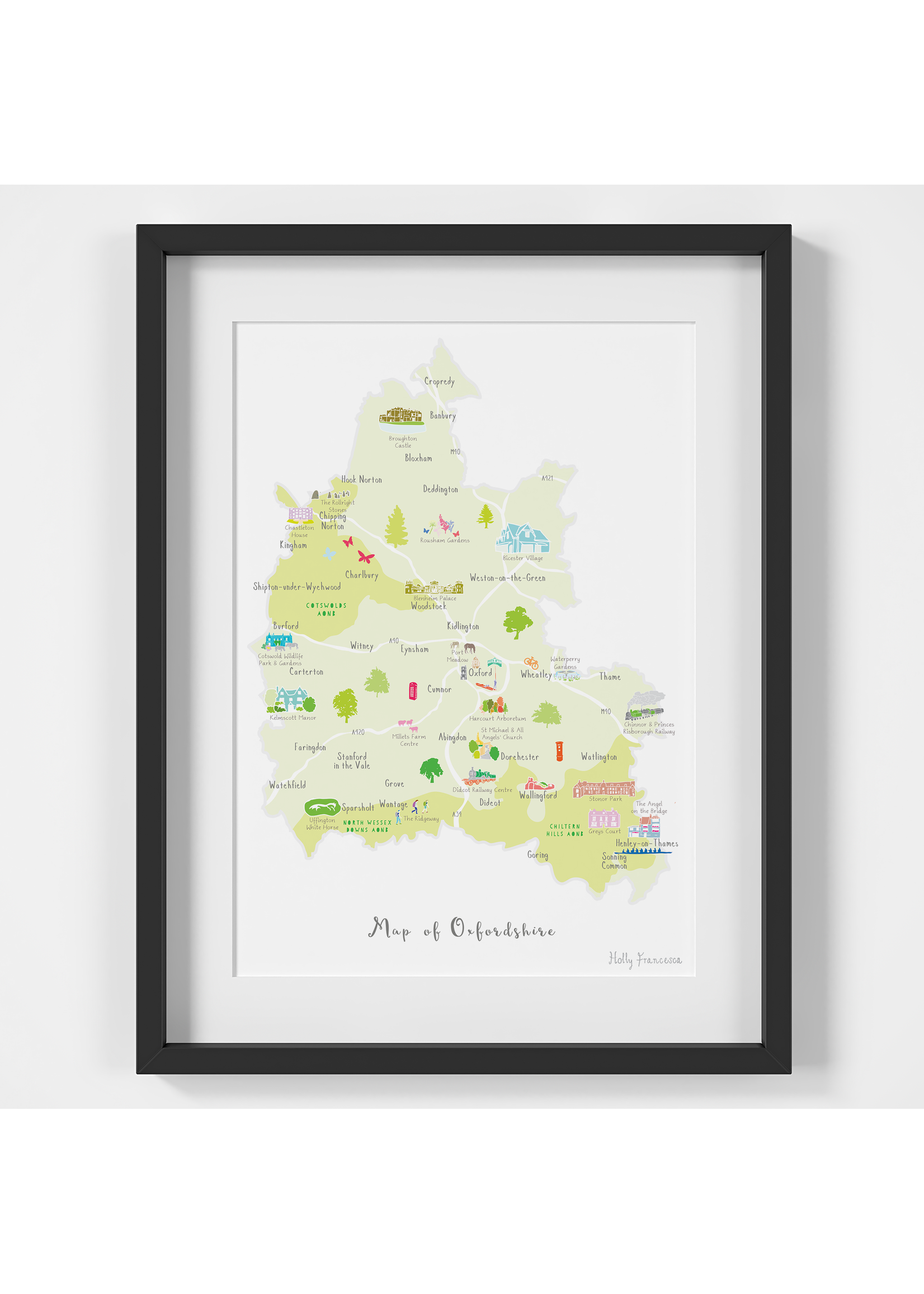 Holly Francesca Holly Francesca Map of Oxfordshire A4