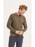 KnowledgeCotton ELM quilted sweat with badge - Forrest Night