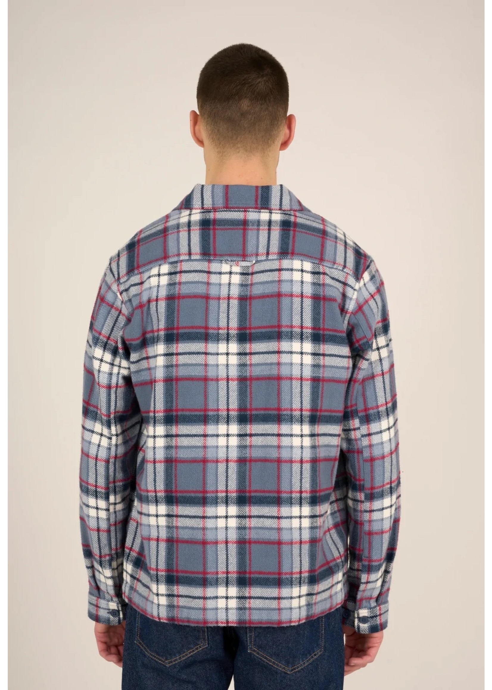 KnowledgeCotton KnowledgeCotton Big Checked Heavy Flannel Overshirt - China Blue