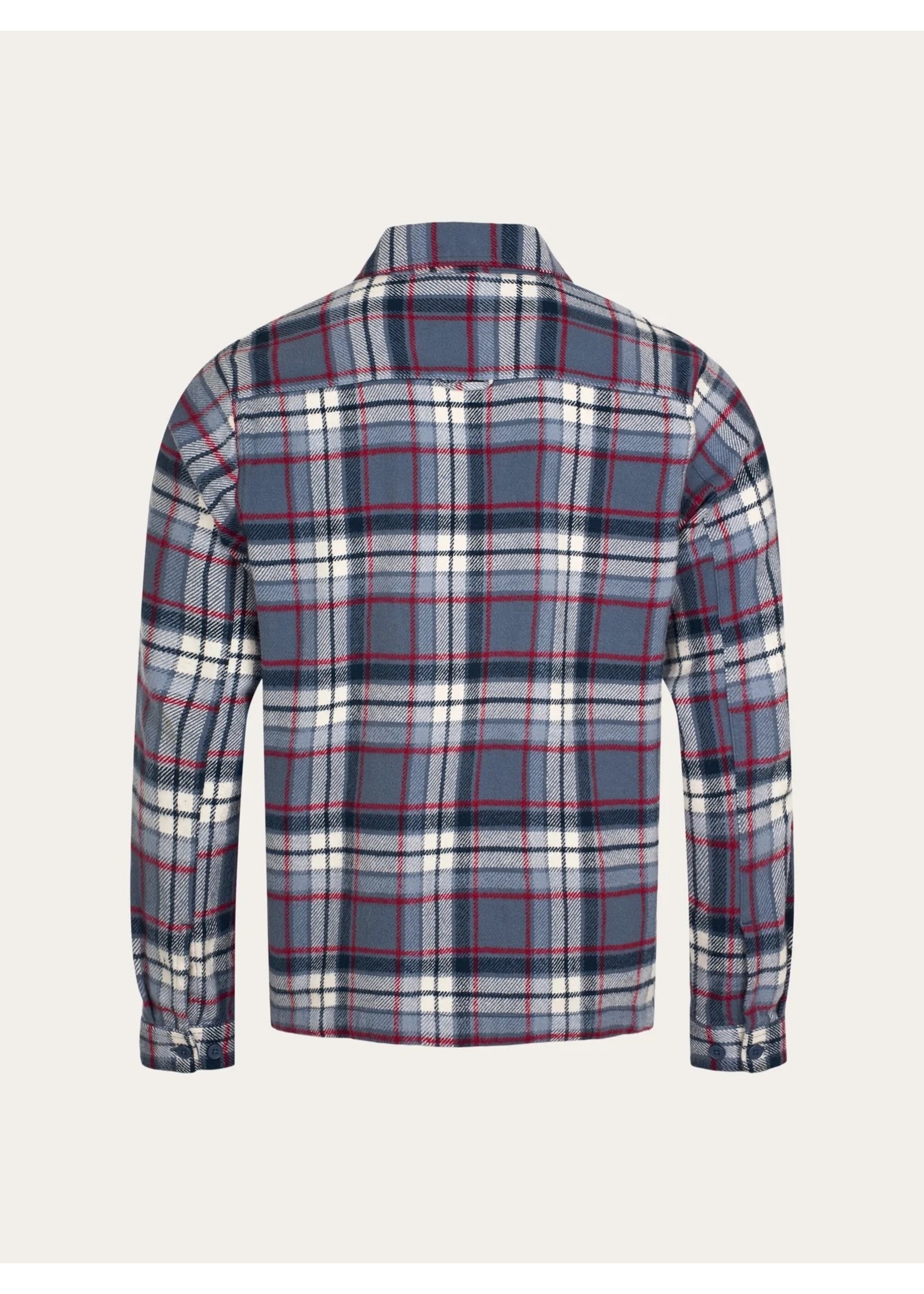 KnowledgeCotton KnowledgeCotton Big Checked Heavy Flannel Overshirt - China Blue