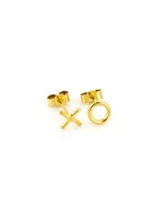 Laura Gravestock Written X O Stud Earring - Gold Plated