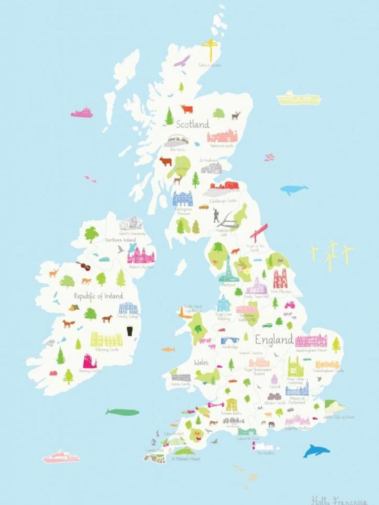 Holly Francesca Map Of The United Kingdom Print Truce