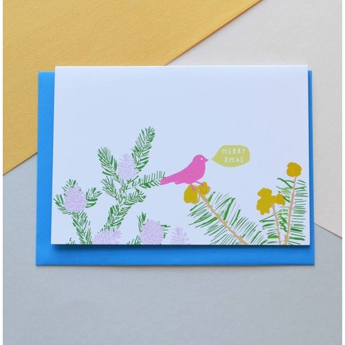 Holly Francesca Merry Christmas Pine Card Holly Francesca Merry Christmas Pine Card