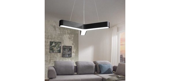 Line Led Hanglamp Zwart Sky Style Line Led Hanglamp Zwart