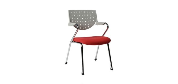 Melbourne Kantoorstoel Zilver/Rood Bondy Living Melbourne Kantoorstoel Zilver/Rood