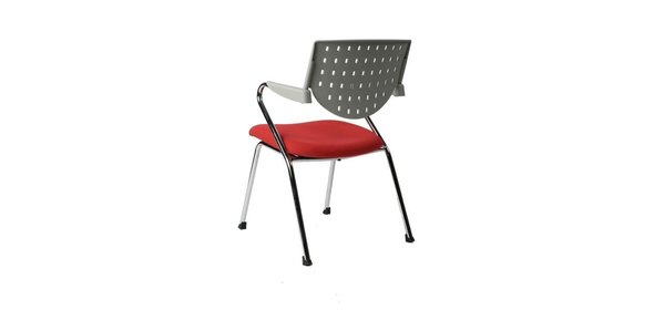 Melbourne Kantoorstoel Zilver/Rood Bondy Living Melbourne Kantoorstoel Zilver/Rood
