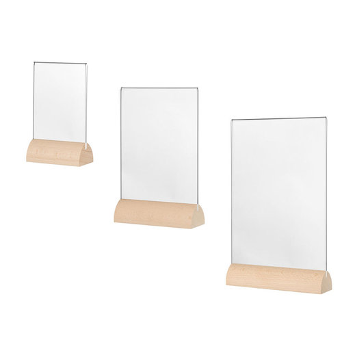 Menuhouder hout met acrylaathouder  Menuhouder hout met acrylaathouder