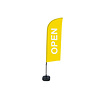 Beachflag OPEN geel complete set