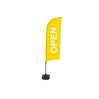 Beachflag OPEN geel complete set