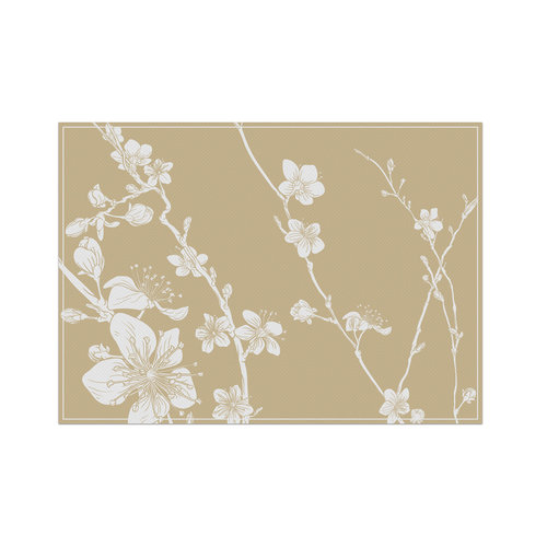 Placemat beige Japanse Kersenbloem set 