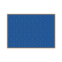 Placemat Hexagon Blauw-Bruin 45x32cm  set 6 stuks