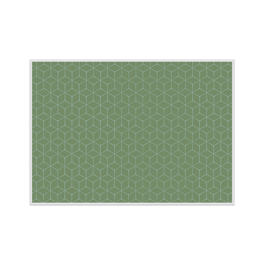 Placemat Hexagon Groen 45x32cm  set 6 stuks