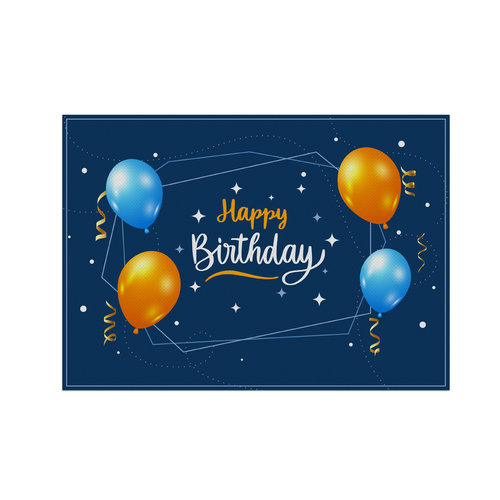 Placemat Blauw Happy Birthday set 