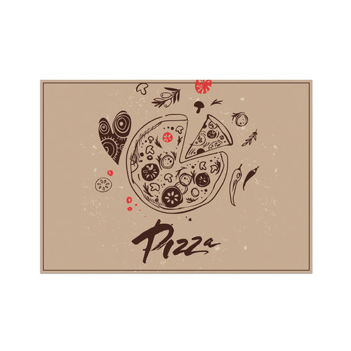 Placemat Love Pizza set 