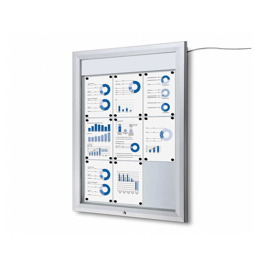 Binnen/buiten Vitrine Delta verlicht in diversen formaten