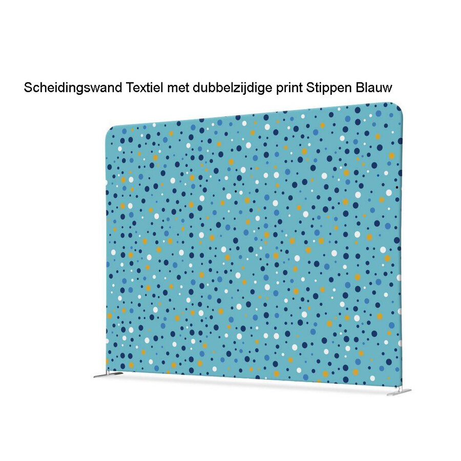 Scheidingswand Textiel Stippen dubbelzijdig 2 maten, beige of blauw