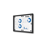 Zwarte afsluitbare presentatiekast binnen in diverse maten