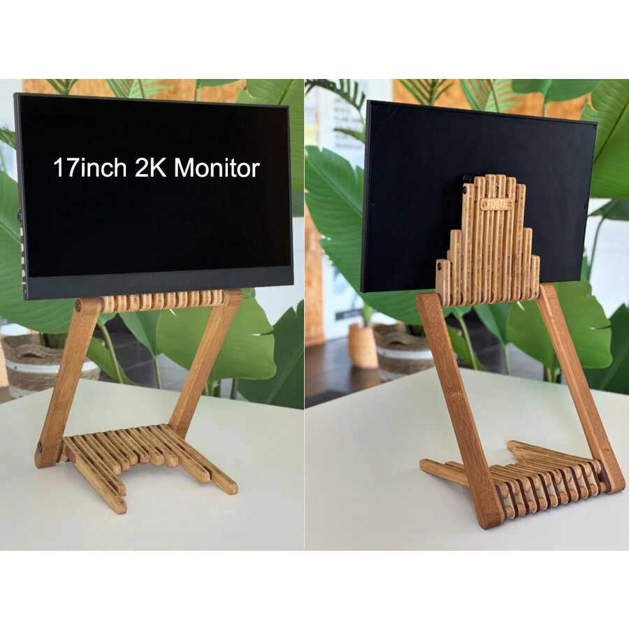 Extra 2K monitor voor laptop inclusief monitorstandaard Foote
