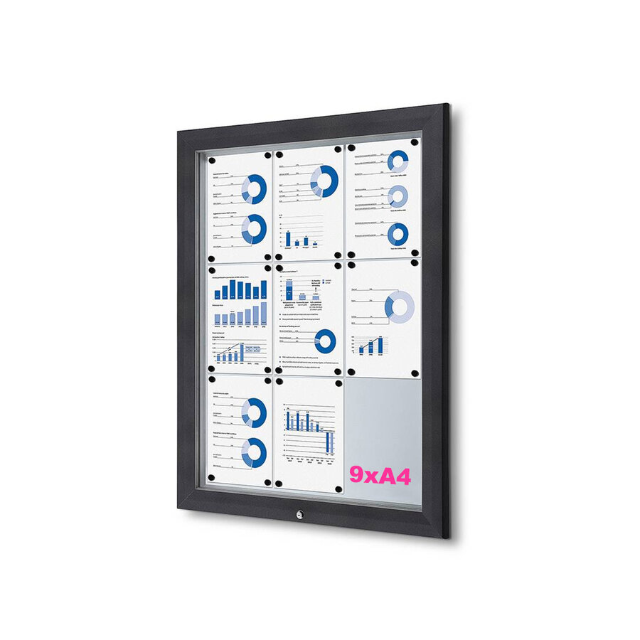 Informatie vitrine antraciet onverlicht buiten