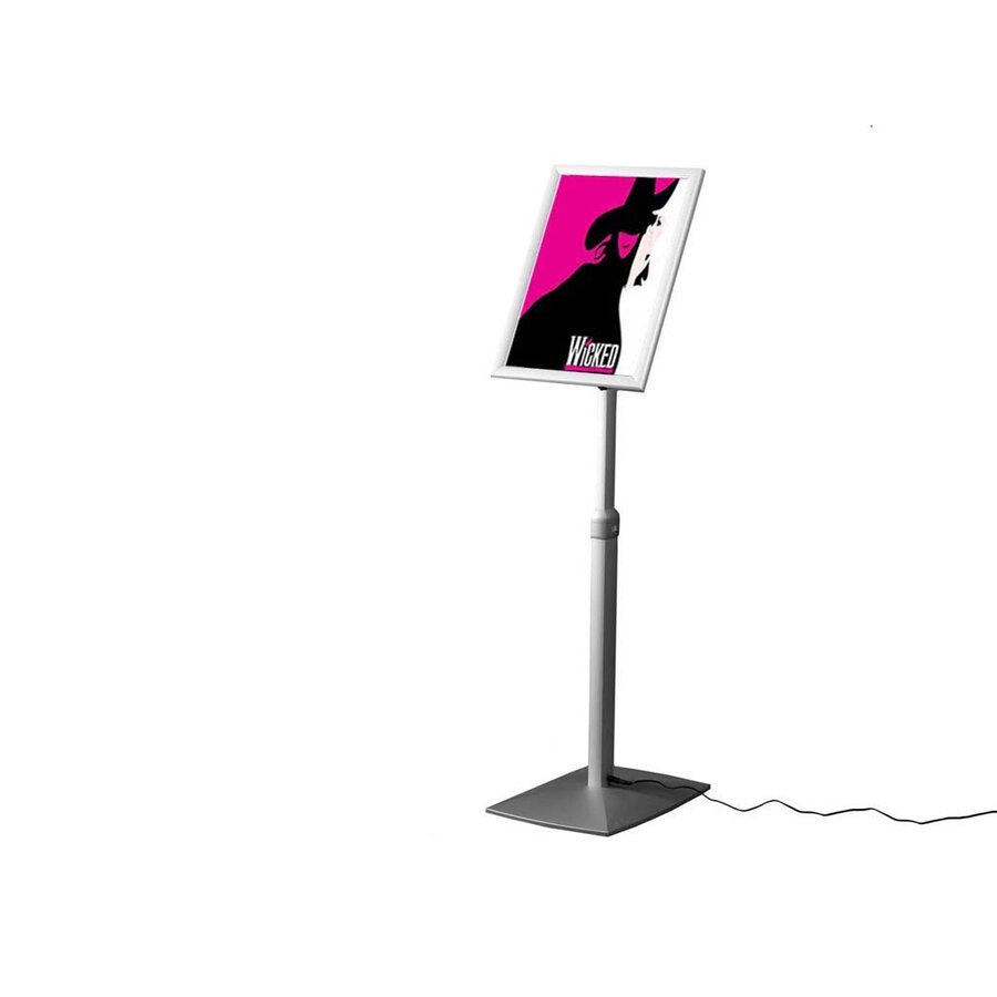 Menustandaard LED verlicht zilver Flexibel A4 en A3 leverbaar