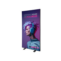 LED Verlicht Textielframe Zwart - binnen gebruik - dubbelzijdig 100x200cm