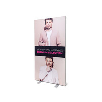 Textielframe met LED verlichting aluminium uitklapbaar dubbelzijdig 100x200cm - binnen gebruik