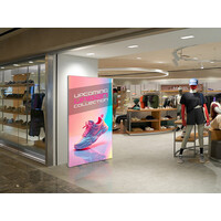 Textielframe met LED verlichting aluminium uitklapbaar dubbelzijdig 100x200cm - binnen gebruik