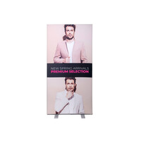 Textielframe met LED verlichting aluminium uitklapbaar dubbelzijdig 100x200cm - binnen gebruik