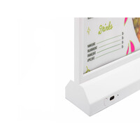 Tafelstandaard met LED verlichting | T-standaard in A5, DL | Zwart of Wit