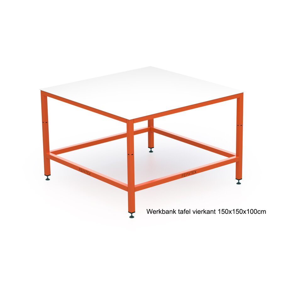 Werkbank tafel vierkant | Confectie tafel vierkant | 2 maten