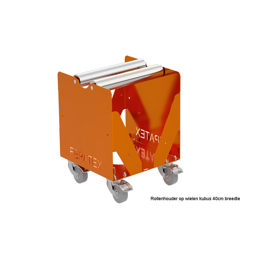 Rollenhouder op wielen kubus | 40cm of 80cm breedte