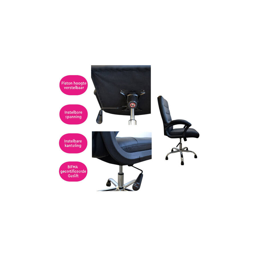 BRASQ Bureaustoel kunstleer Luxe OC600