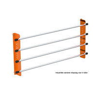 Industriële wandrek rolopslag voor 4 of 8 rollen
