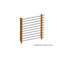 Industriële wandrek rolopslag voor 4 of 8 rollen