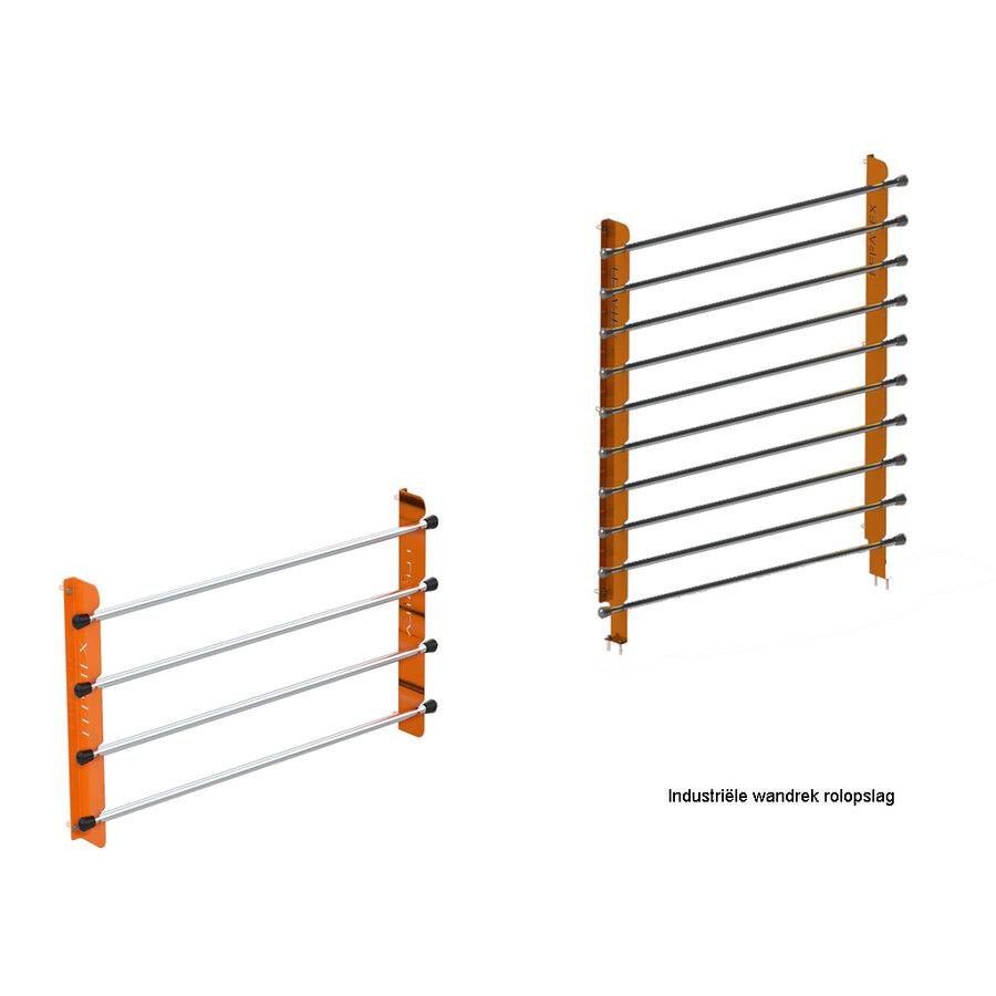 Industriële wandrek rolopslag voor 4 of 8 rollen