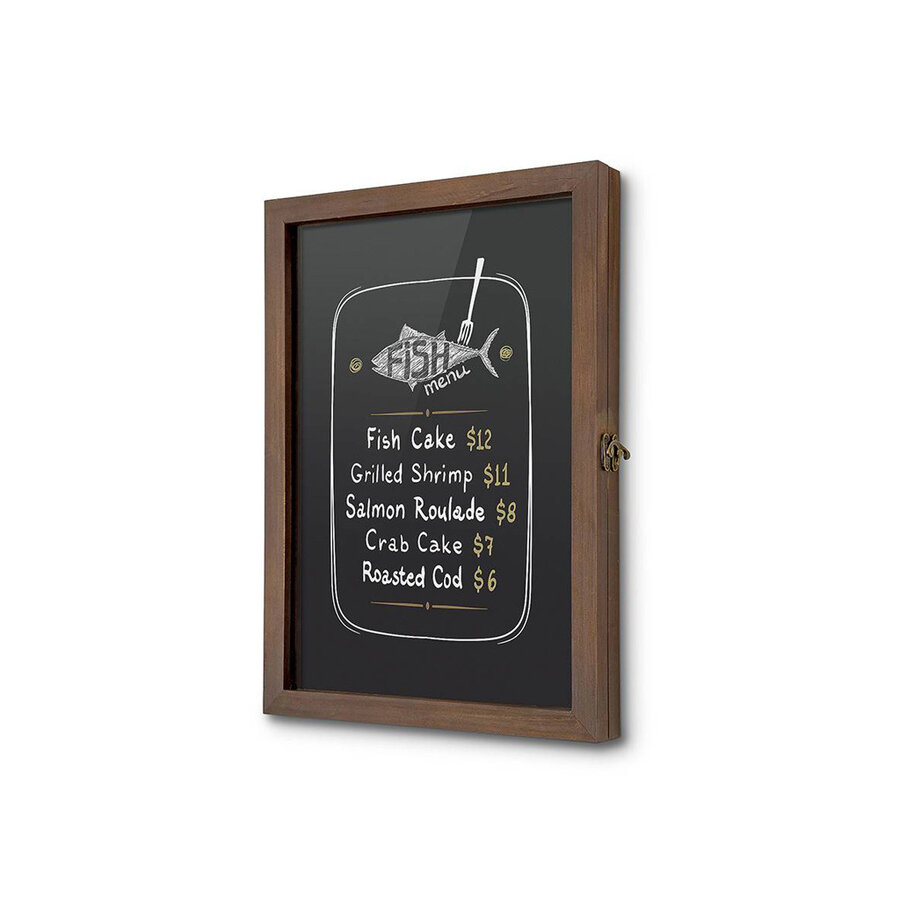 Houten vitrine krijtbord A3 - Binnen gebruik