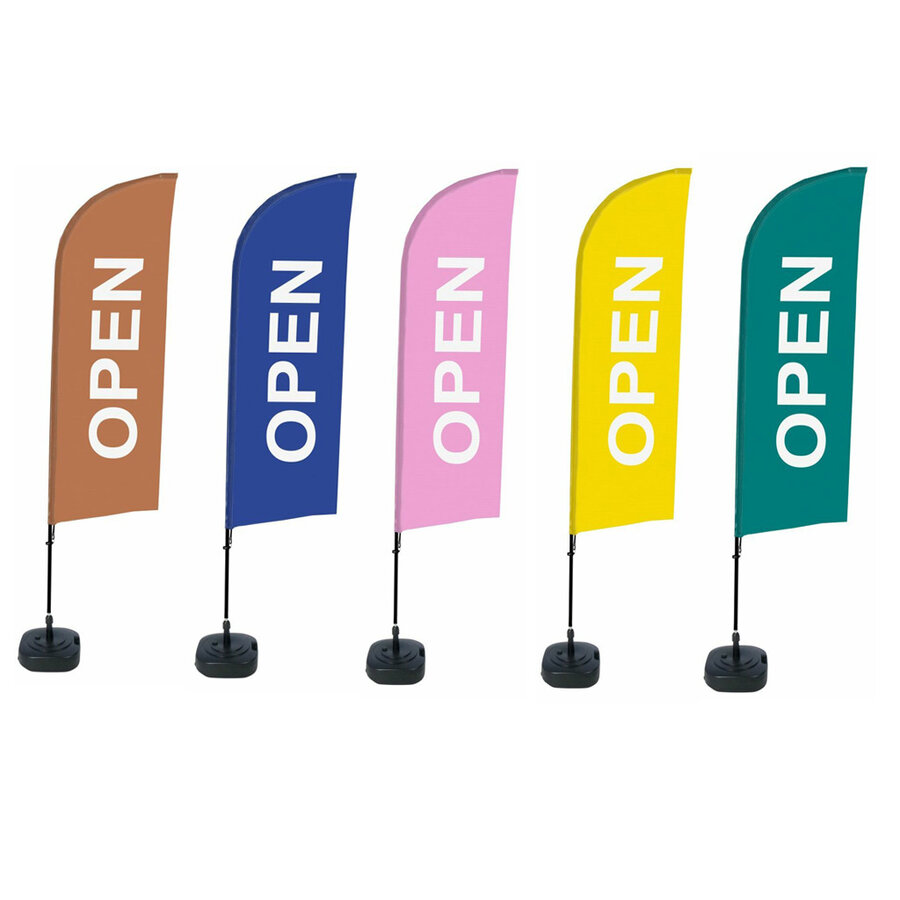 Beachflag OPEN complete set | Diverse kleuren
