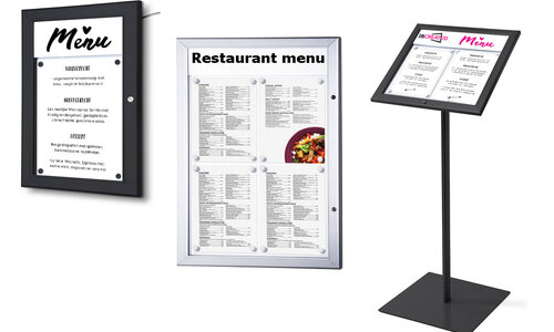 Menu vitrine kopen? Diverse maten, kleuren en uitvoeringen voor binnen en buiten