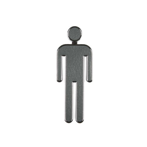 Toiletbord mannen chroom gecoate 3D  Toiletbord mannen chroom gecoate 3D