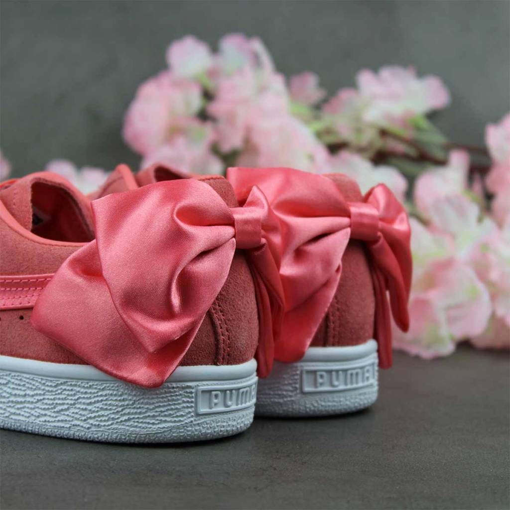 puma suede bow pink